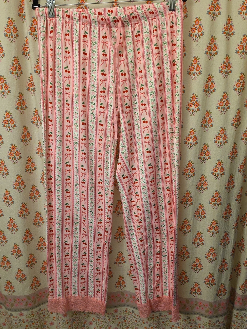 Simply Southern Pink Floral Cherry Lounge Pants